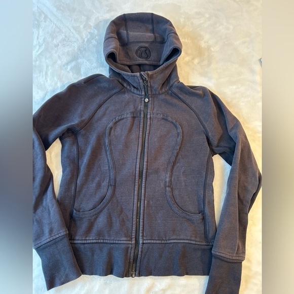 lululemon athletica Tops - Lululemon Faded Black Scuba Zip-Up